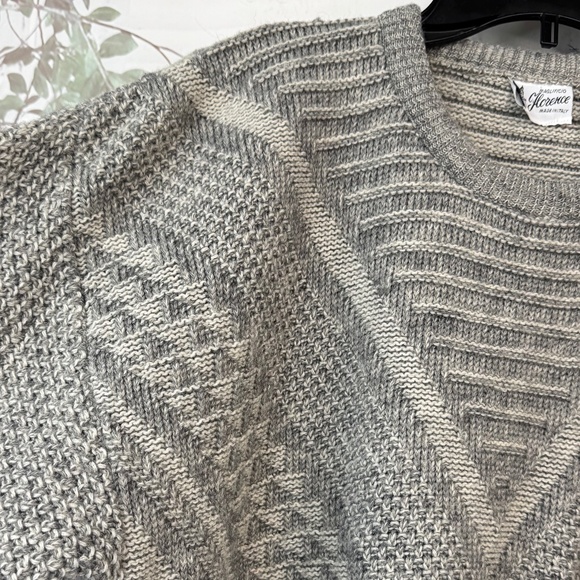 Maglificio Florence Mens Gray LS Wool Sweater Sweatshirt Sz. Large Made In Italy - Picture 3 of 12